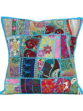 Oussum Cotton Decorative Pillow Case Cotton Cushion Cover Flap Closer Set Of 1